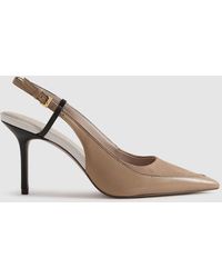 Reiss - Leena Leather And Suede High Heel Court Shoes - Lyst