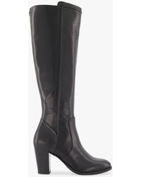 Dune - Tippy 2 Block-heel Leather Knee-high Boots - Lyst