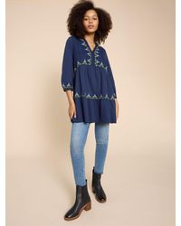 White Stuff - Embroidered Tunic Top - Lyst