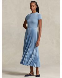 Ralph Lauren - Polo Gloria Knit Bodice Pleated Dress - Lyst