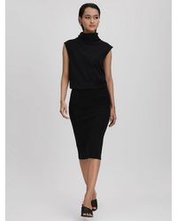 Reiss - Cici Roll Neck Knitted Midi Dress - Lyst