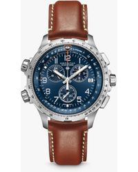 Hamilton - H77922541 Khaki Aviation X-wind Gmt Chronograph Date Leather Strap Watch - Lyst