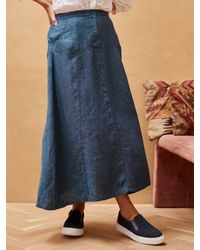Brora - Cross Weave Linen Maxi Skirt - Lyst