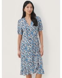 Part Two - Claire Short Sleeve Knee Length Wrap Dress - Lyst