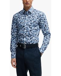BOSS - Boss H-hank Kent Floral Print Long Sleeve Shirt - Lyst