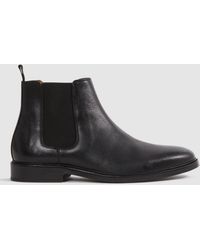 Reiss - Renor Elasticated-panel Leather Ankle Boots - Lyst