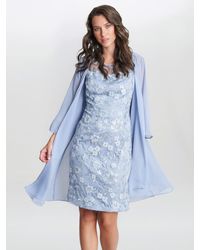 Gina Bacconi - Hayley Floral Embroidered Chiffon Jacket And Dress - Lyst