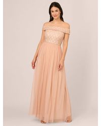 Adrianna Papell - Beaded Off The Shoulder Maxi Dress - Lyst
