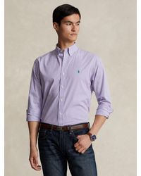 Ralph Lauren - Tailored Fit Plaid Stretch Poplin Stripe Shirt - Lyst