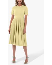 Closet - Short Sleeve Pleated Midi Dress - Lyst