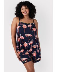 Chelsea Peers - Curve Flamingo Print Cami Short Pyjamas - Lyst
