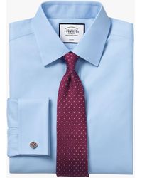 Charles Tyrwhitt Classic Collar Non-iron Twill Slim Fit Shirt - Blue