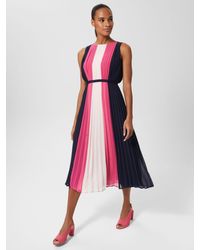 Hobbs - Claudia Pleated Fit And Flare Dress - Lyst