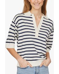 Sisters Point - Hilva Fine V-neck Knitted Polo Top - Lyst