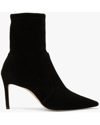 Stuart Weitzman - Stuart 85 Stretch Leather Pointed Toe Ankle Boots - Lyst