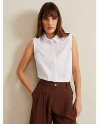 Phase Eight - Aimee Sleeveless Cotton Shirt - Lyst