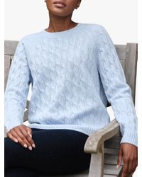 Pure Collection - Lofty Cable Knit Cashmere Jumper - Lyst
