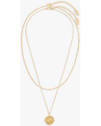 Orelia - Goddess Coin & Beaded Layered Necklace - Lyst
