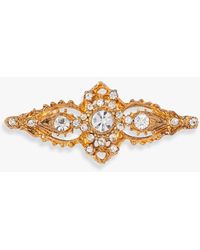 Susan Caplan Vintage Edwardian Revival Gold Plated Swarovski Crystals Ornate Brooch - Metallic