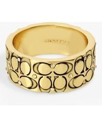 COACH - Engraved Signature C Crystal Ring - Lyst