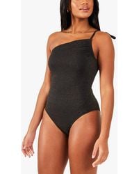 Accessorize - One Shoulder Shimmer Swimsuit - Lyst