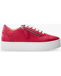 Moda In Pelle - Abbiy Leather Platform Trainers - Lyst