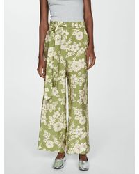 Mango - Plumas Bow Floral Print Trousers - Lyst