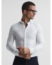 Reiss - Storm Cotton Twill Slim Fit Long Sleeve Shirt - Lyst
