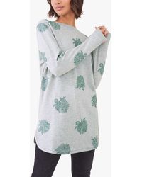 White Stuff Embroidered Long Sleeved Tunic Top - Grey