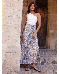 Ro&zo - Leopard Print Bias Cut Maxi Skirt - Lyst