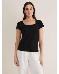 Phase Eight - Bella Square Neck Cotton Top - Lyst