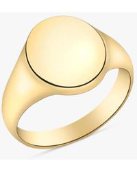 Ib&b - Personalised 9ct Gold Single Oval Signet Ring - Lyst