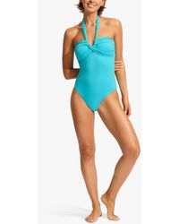 Seafolly - Collective Halterneck Bandeau Swimsuit - Lyst