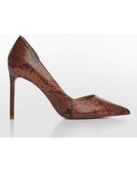Mango - Audrey Snakeskin Effect Pointed Toe Court Shoes - Lyst