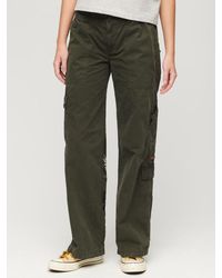 Superdry - Low Rise Embroidered Cargo Trousers - Lyst