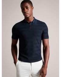 Ted Baker - Stree Textured Knit Polo Top - Lyst