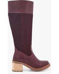 White Stuff Amalie Leather And Suede Knee High Boots - Purple