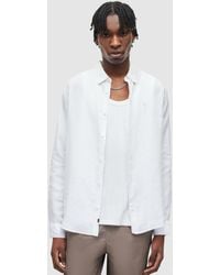 AllSaints - Cypress Linen Long Sleeve Shirt - Lyst