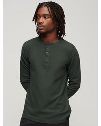 Superdry - Organic Cotton Long Sleeve Waffle Henley Top - Lyst