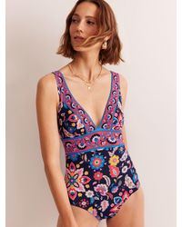 Boden - Porto Floral Print V-neck Swimsuit - Lyst