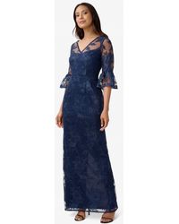 Adrianna Papell - Sequin Embroidered Maxi Dress - Lyst
