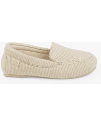 Totes - Textured Moccasin Slippers - Lyst