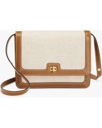 John Lewis - Canvas & Leather Flap Over Cross Body Bag - Lyst