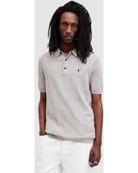 AllSaints - Aubrey Organic Cotton Knit Polo Shirt - Lyst
