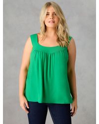 Live Unlimited - Curve Relaxed Fit Pleat Neck Sleeveless Blouse - Lyst
