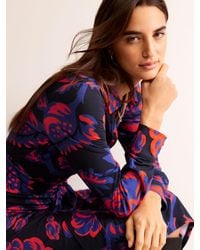Boden - Laura Floral Jersey Midi Shirt Dress - Lyst