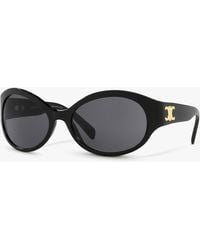 Celine - Cl40271i Triomphe Oval Sunglasses - Lyst