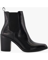 Dune - Promising Croc-effect Leather Western Ankle Boots - Lyst