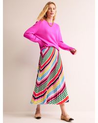 Boden - Stripe Pleated Midi Skirt - Lyst