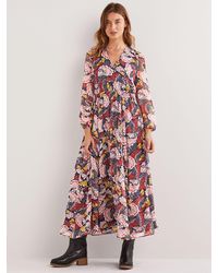 Boden - Floral Metallic Detail Maxi Dress - Lyst